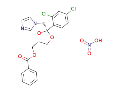 Benzoic acid (2R,4R)-2-(2,4-dichloro-phenyl)-2-imidazol-1-ylmethyl-[1,3]dioxolan-4-ylmethyl ester; compound with nitric acid