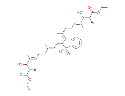 (4E,8E,12E,16E)-diethyl 2,19-dibromo-3,18-dihydroxy-4,8,13,17-tetramethyl-10-(phenylsulfonyl)icosa-4,8,12,16-tetraenedioate